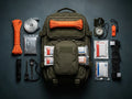 238-piece survival kit contents on tactical bag