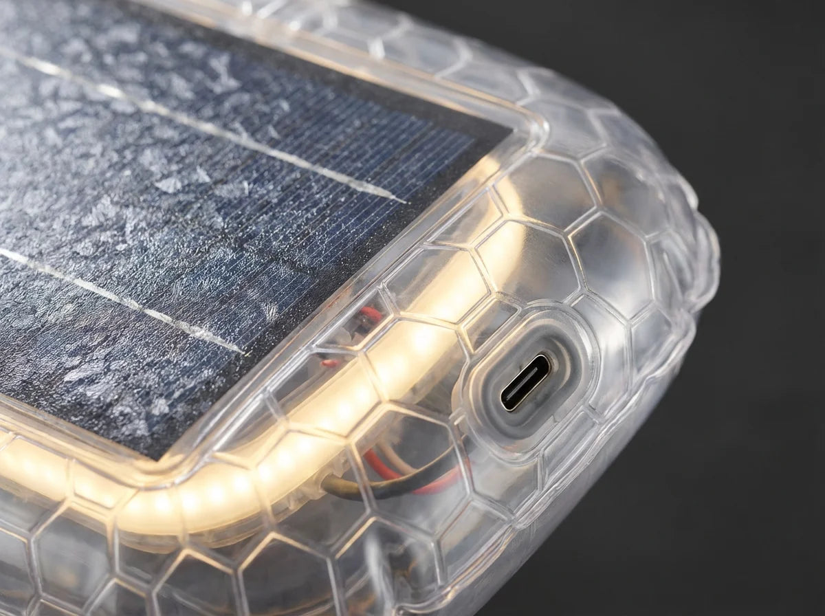 Inflatable Solar Camping Lantern — 2-in-1 LED Light & USB Power Bank, Packable