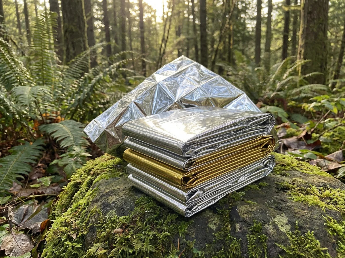 20-pack Mylar emergency survival blankets compact folded